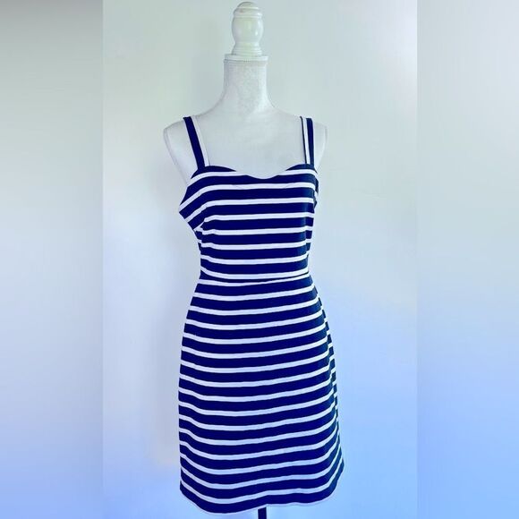 OLD NAVY MARINER NAUTICAL STRIPE SLEEVELESS MIDI DRESS SIZE M - Picture 7 of 14